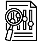 Magnifying glass over a chart icon representing analysis and improvement